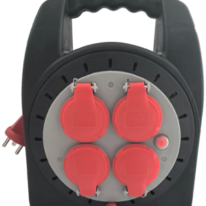 E-Line kabeltromle m/jord 4Ãudt. 230V/10A IP44 15m